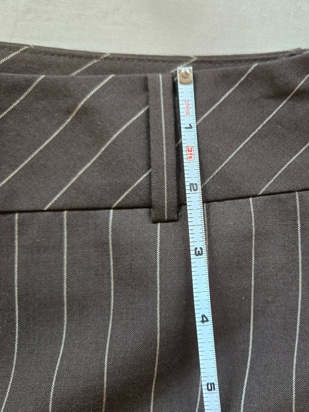 LOFT Laura Fit Brown Pinstripe Wool Blend Trouser Pants Size 8 Workwear Career - Picture 12 of 15